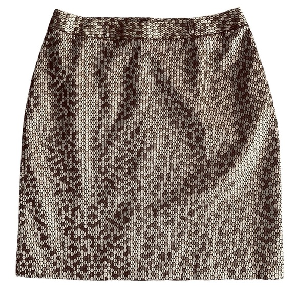 Worthington Tan/Gold w/ Brown Lining Sequin A-Line Midi Skirt/Size 16 - Picture 2 of 11